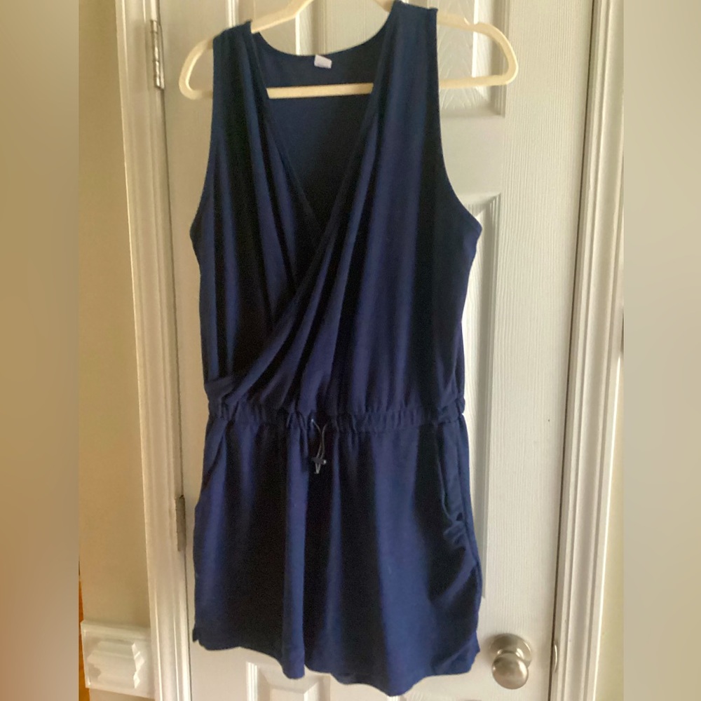 True navy colored fun and comfy shorts romper